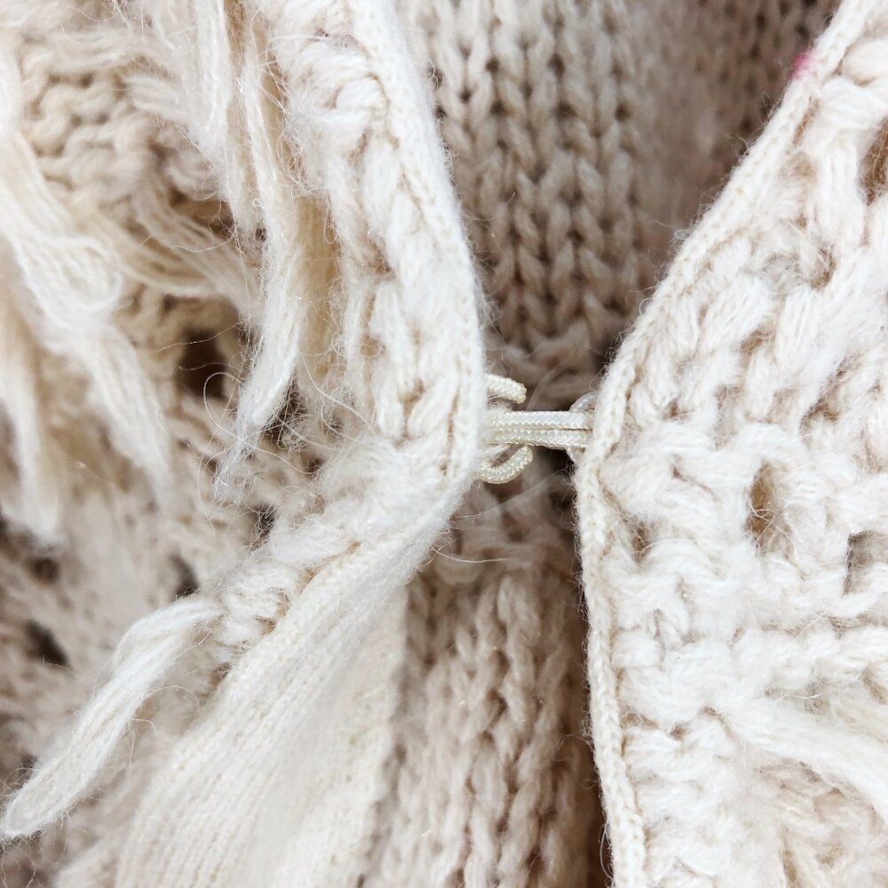 NWOT! SUNDANCE Natural Wonders Boho Crochet Knit Wool/Alpaca Cardigan in Cream - Picture 5 of 14